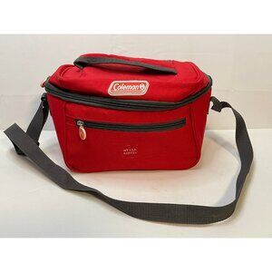 Coleman Wells Fargo thermal Insulated soft lunch bag strap 10" x 6" x 7" red